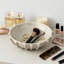 Bol rond rond avec rebord festonné - Décoration intérieure moderne pour table d'entrée, style tablette ou salon - 16 po, taupe