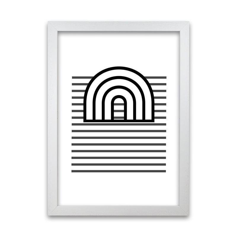 3D Rainbow And Lines Original - Print, 84cm H x 59cm W x 3cm D, White Frame