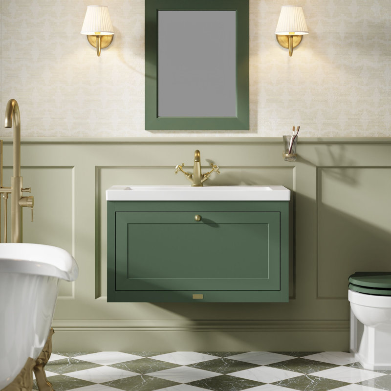 Hartleigh Bathroom Vanity, Hunter Green, 83cm W