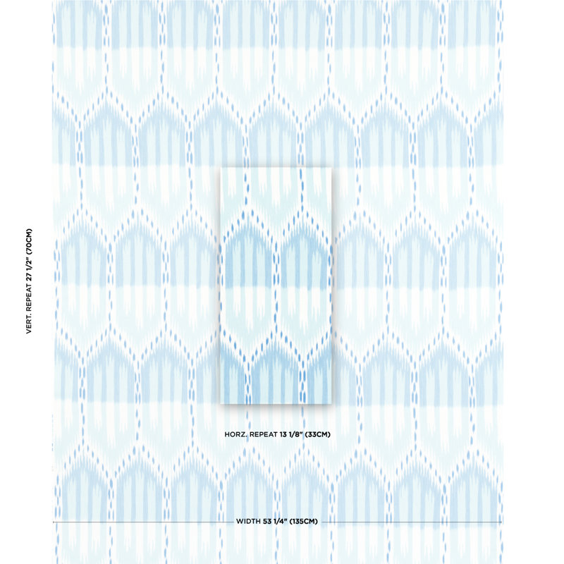 Bukhara Ikat Fabric,  Sky And Aqua