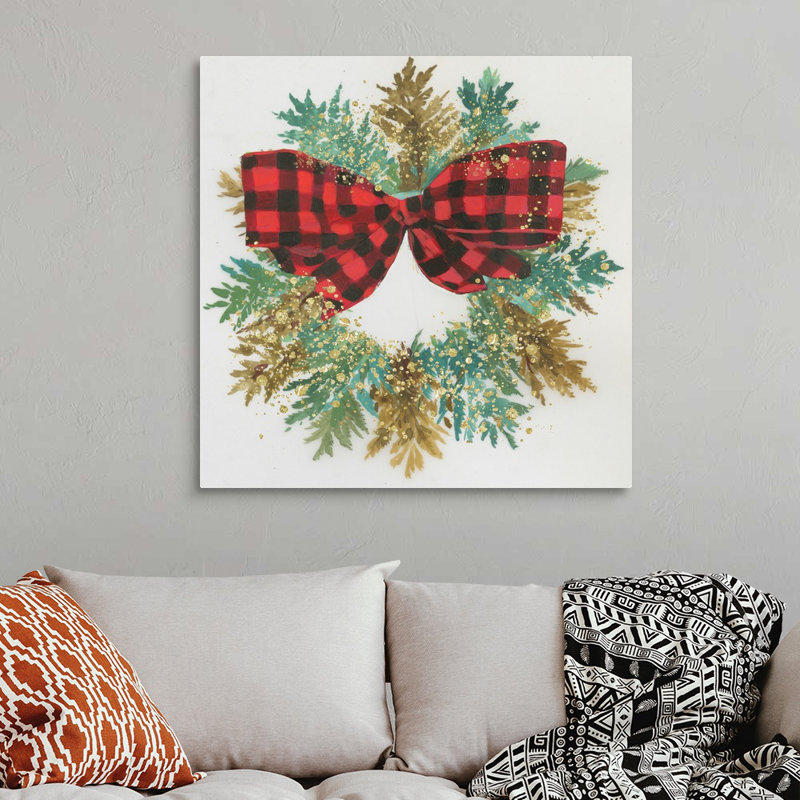 Couronne de Bow-reproduction d’art sur toile, H 36 po x l 36 po x P 1,25 po, Toile tendue