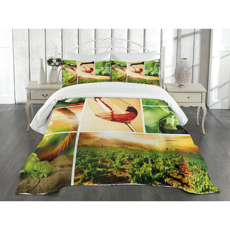White Quilted Queen Bedspread Set with Pillow Shams