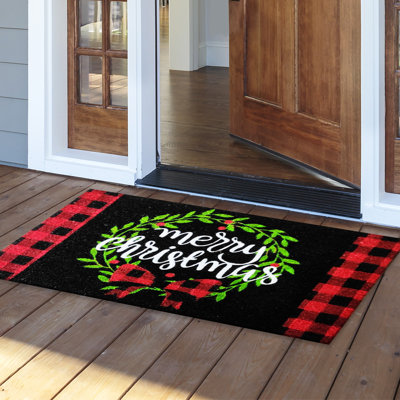 Christmas Wreath Medium Coir Doormat