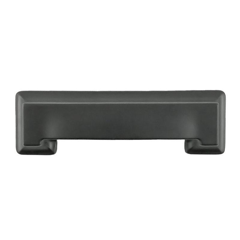 Poignée coupelle Studio Collection - Poignée d'armoire centrale à centrale de 3 po et 3 3/4 po noir mat - Quincaillerie transitionnelle pour tiroirs et armoires