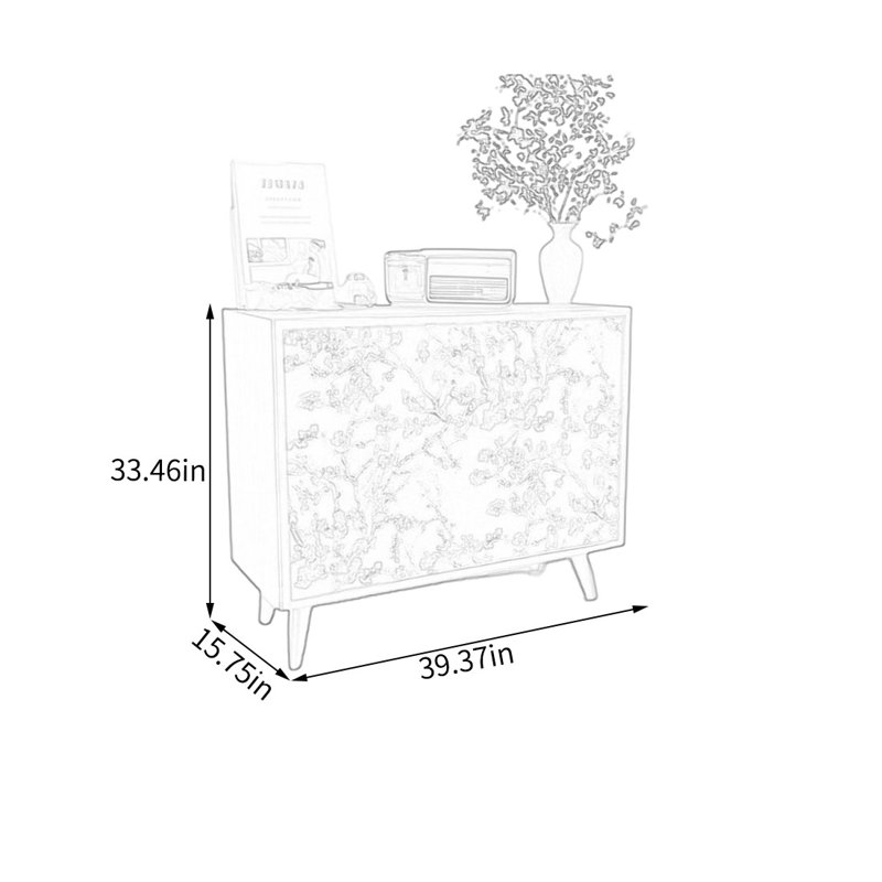 Armoire décorative robuste en noyer avec rangement