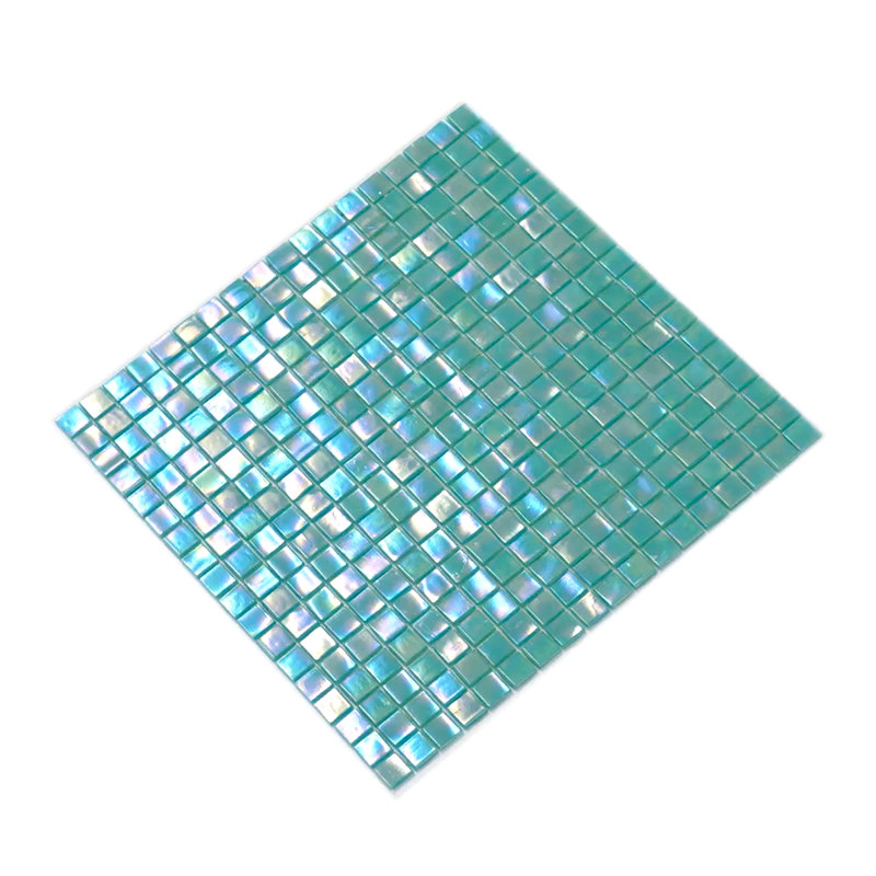 Skosh 0.6" x 0.6" Glass Grid Mosaic Wall & Floor Tile, Dark Ocean Green