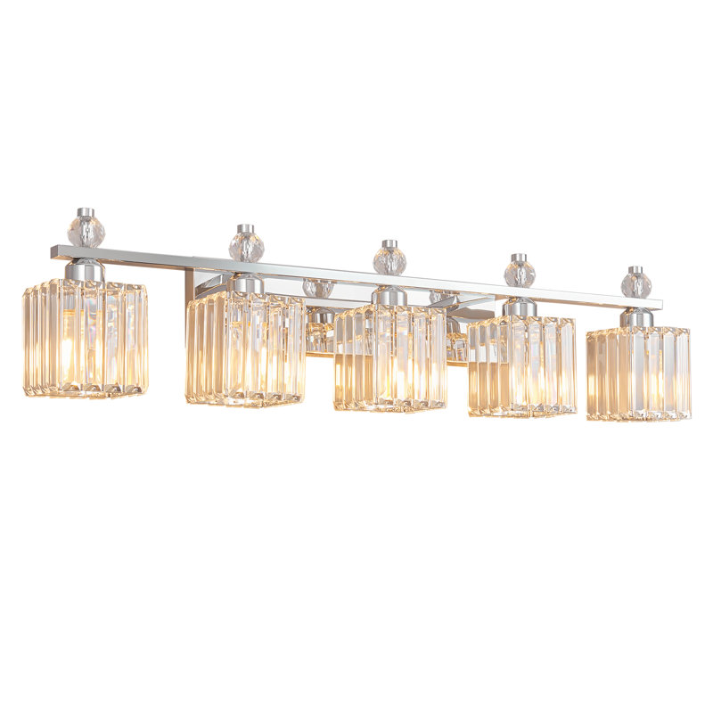 Luminaire de salle de bain Kyneisha, Chrome, 5 lumières