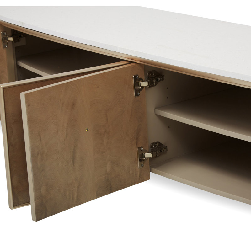 Villa Cherie Media Cabinet, Caramel/Chardonnay/White