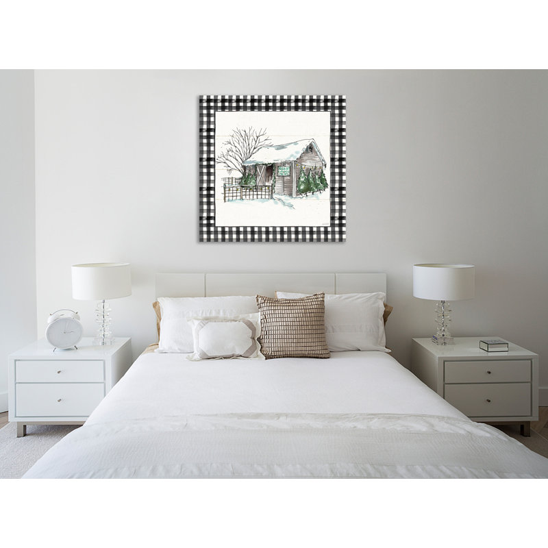 «Holiday On The Farm IV BW Buffalo Check», toile tendue par Anne Tavoletti, H 48 po x l 48 po x P 1,5 po