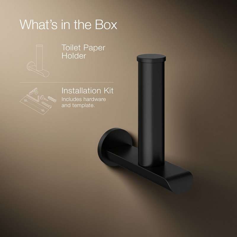Avid Vertical Toilet Tissue Holder, Matte Black