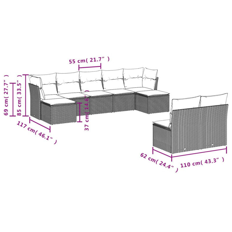 Vidaxl Garden Sofa Set