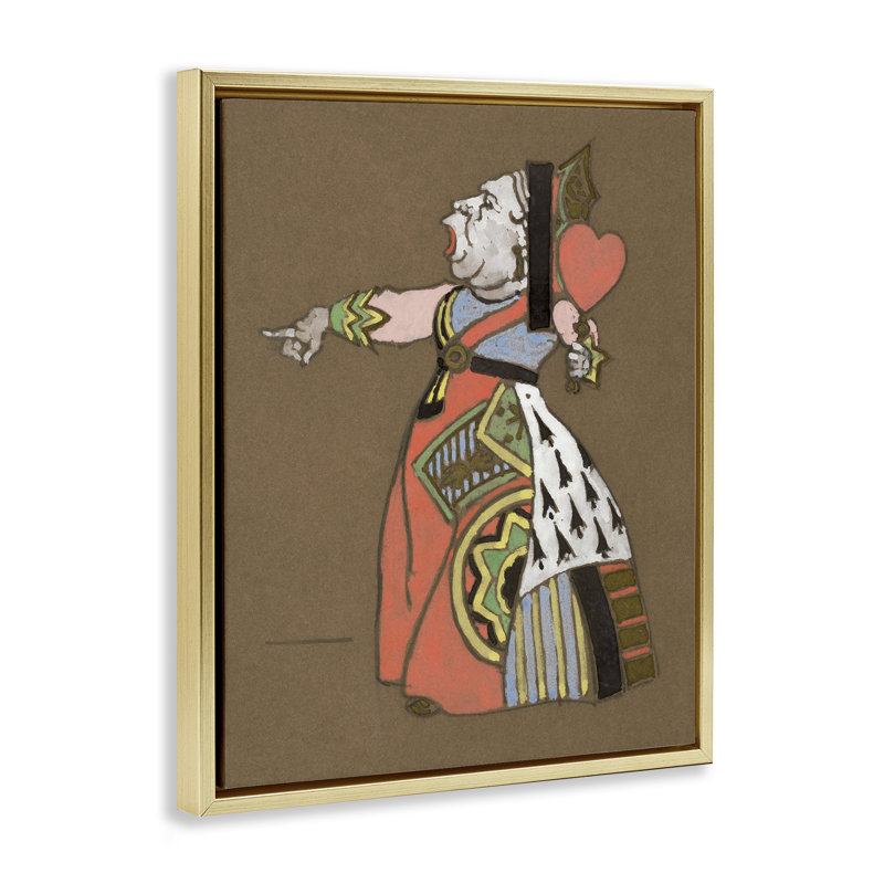 «Queen of Hearts» par Joris Hoefnagel, Cadre flottant métallique doré, H 21 po x l 17 po