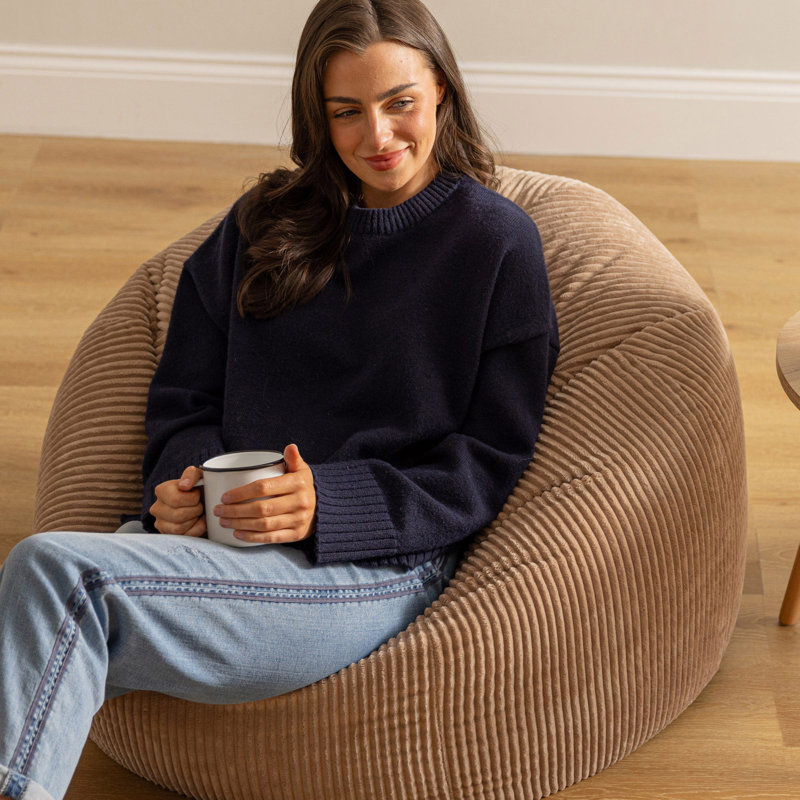 Kingston Corduroy Classic Bean Bag, Brown