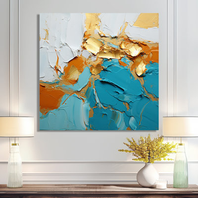 Sunshine On The Waves Light - Abstract Modern Waves Wall Art Living Room