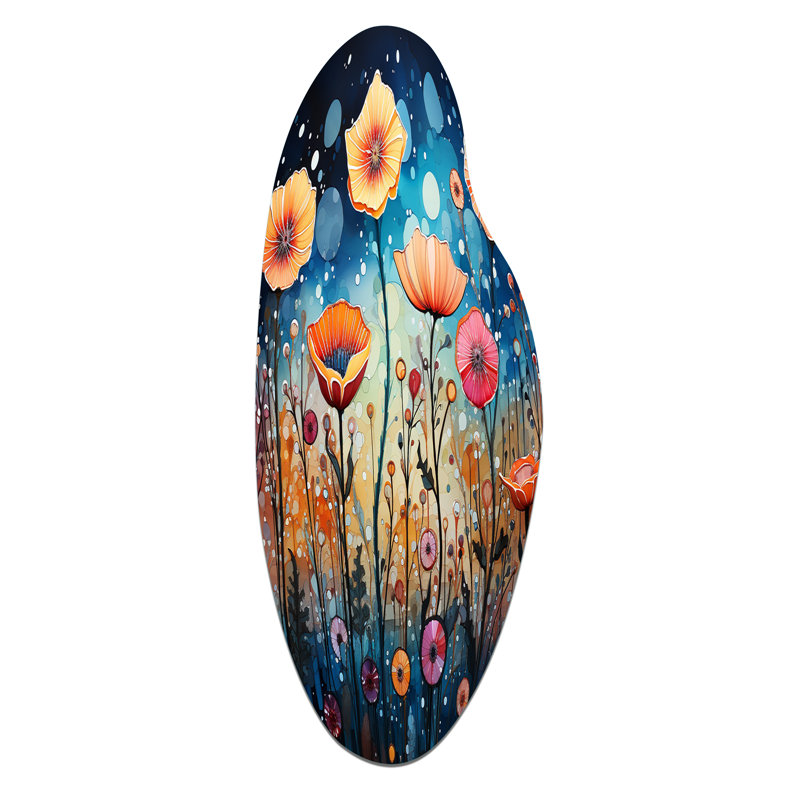 Art mural asymétrique en métal Seabolt - Wildflowers, H 30 po x l 11 po