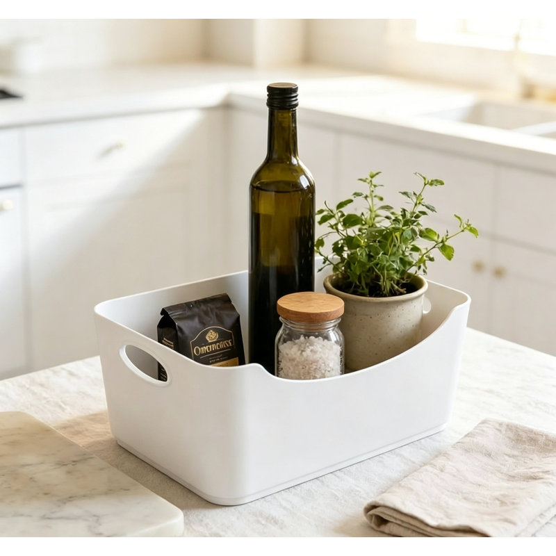 Rebrilliant Plastic Decorative Basket, White