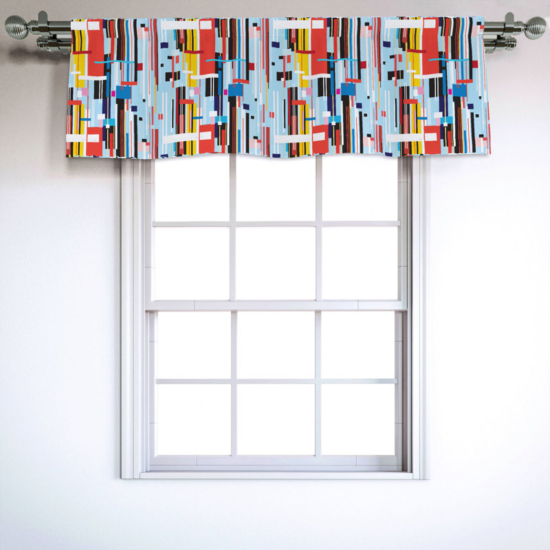 Sateen Abstract Ruffled Window Valance