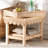 Bali & Pari Weyman Scalloped Rattan End Table With Removable Tray Top - Handwoven Rattan Accent Table With Shelf, Coastal Boho Style Side Table For Living Room Or Bedroom