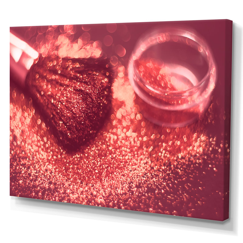 Red Glitter Sparkle - œuvre d'art sur toile Glam, H 12 po x l 20 po x P 1 po, Toile tendue