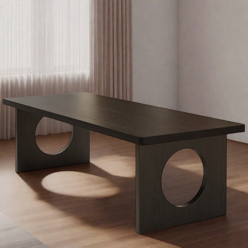 French style retro all solid wood dining table, 29.5" H x 70.8" L x 33.4" W