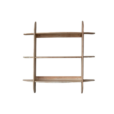 Étagère murale en bois d'acacia avec 3 tablettes