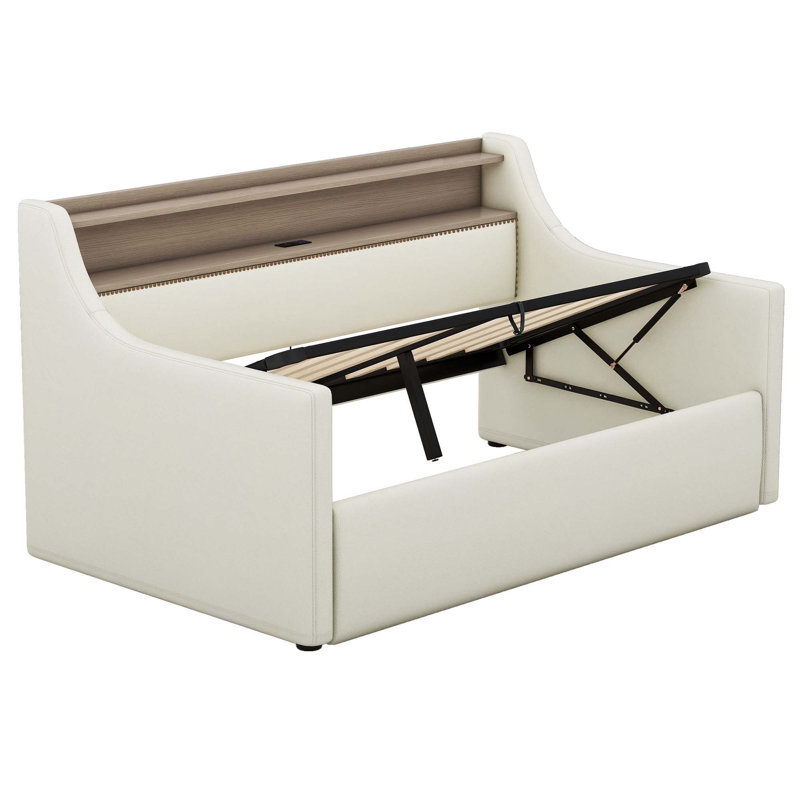 Desja Upholstered Daybed, Beige