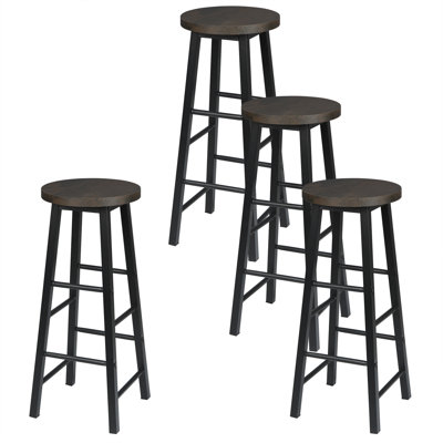 Upholstered Counter Stool with Metal Frame