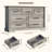 2 Piece Bedroom Dresser Set - 7 Drawer Dresser And One 2 Drawer Nightstands With Charging Station,Gray Wash