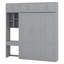 Lit escamotable mural avec bureau, armoire supérieure et tablettes de rangement, lit pliable peu encombrant-473577602-473577631