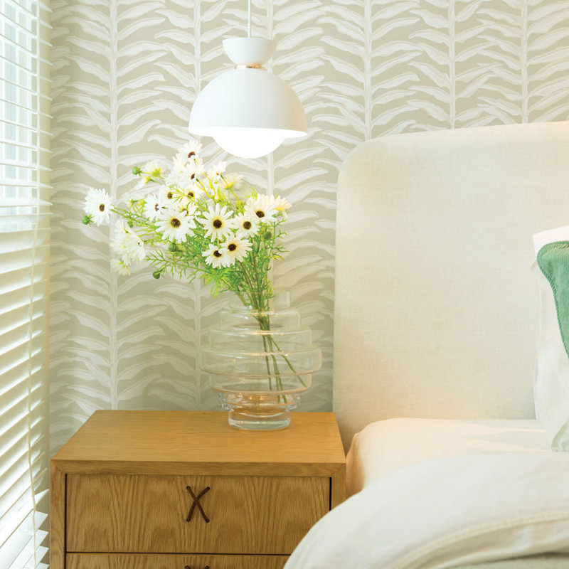 Dagem 16.5' L x 20.5" W Peel and Stick Wallpaper Roll, Ivory Vines