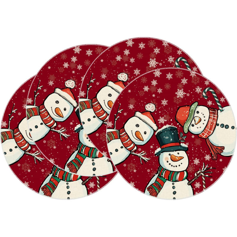 Ensemble de 4 napperons de Noël en forme de flocons de neige pour Noël