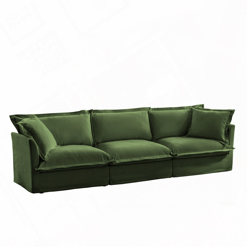 Canapé en chenille 3 places, Vert
