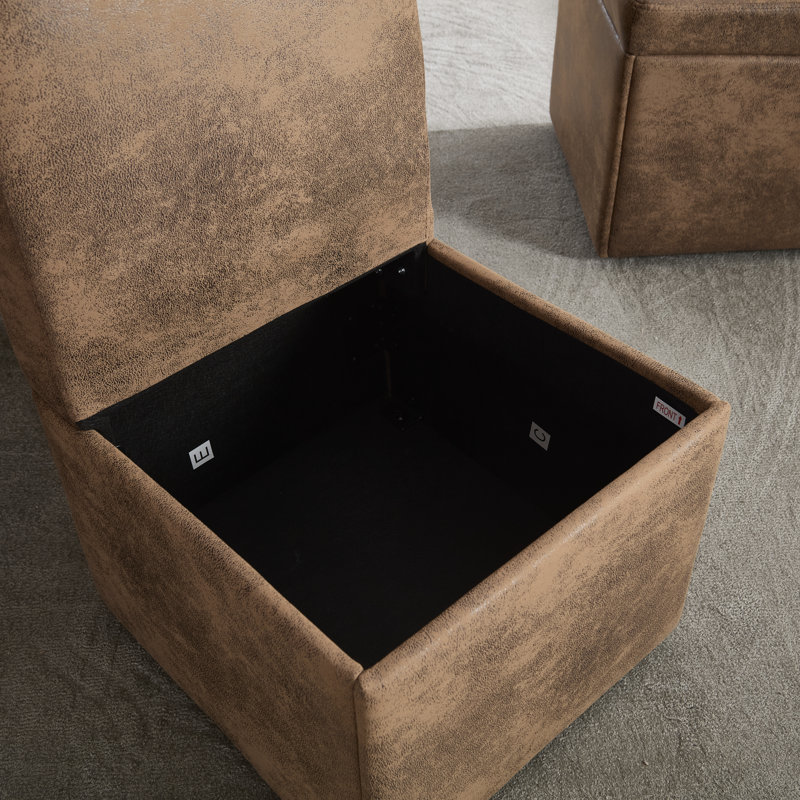 Set of 2 Swivel Upholstered Dining Chairs with Wheels, Hidden Storage, and Modern Design, Microsuede Coffee