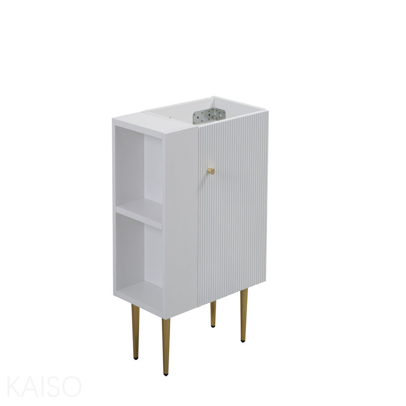 21.6" Vanity Base Only, Open Shelf On The Left, White, White
