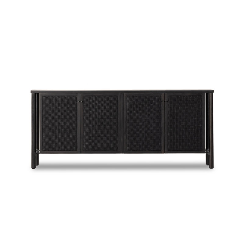 Veta 74'' W Solid Wood Sideboard, Black