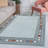 Hermindo High-Low Modern Diamond Border Blue/Ivory Indoor/Outdoor Rug-1832892144