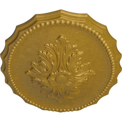 Endurathane Oxford Ceiling Medallion, 16 7/8"W x 11 3/4"H x 1 1/2"P, Hand-Painted Pharaohs Gold Finish