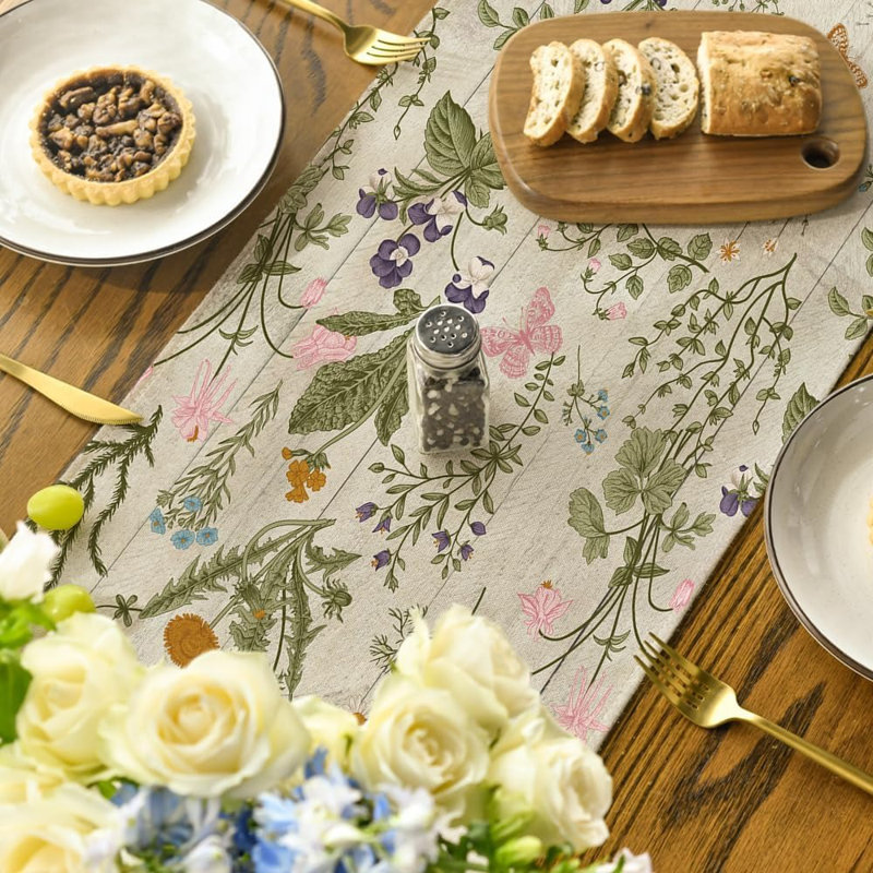 Chemin de table Woodland Wildflower, Bois, L 120 po x l 13 po