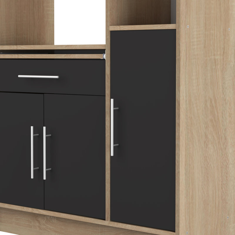 Seyma 457.71cm Kitchen Pantry, Oak/Black