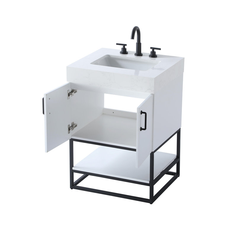 24 inch Single Bathroom Vanity, White