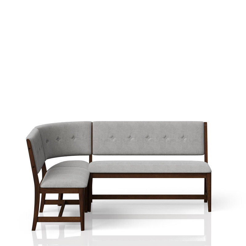 Curved Dining Bench Mid-Century Modern Upholstered Curved Bench