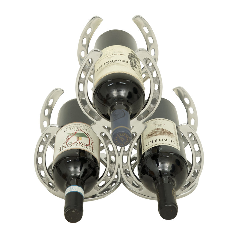 Horse Shoe Wine Rack Silver Glossy Matte