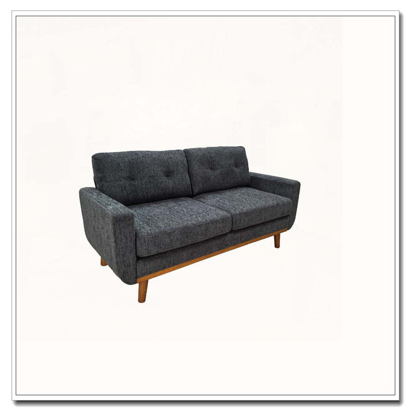 Canapé capitonné 67,7 po de largeur Mid-Century, Bleu gris