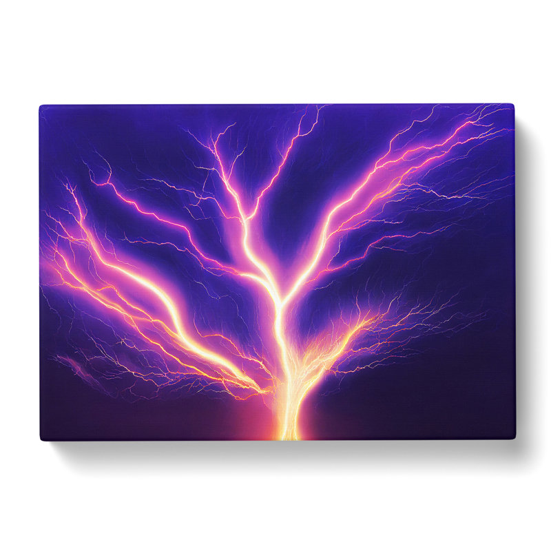 Graceful Lightning Bolt - Wrapped Canvas, 50cm H x 76cm W x 3cm D