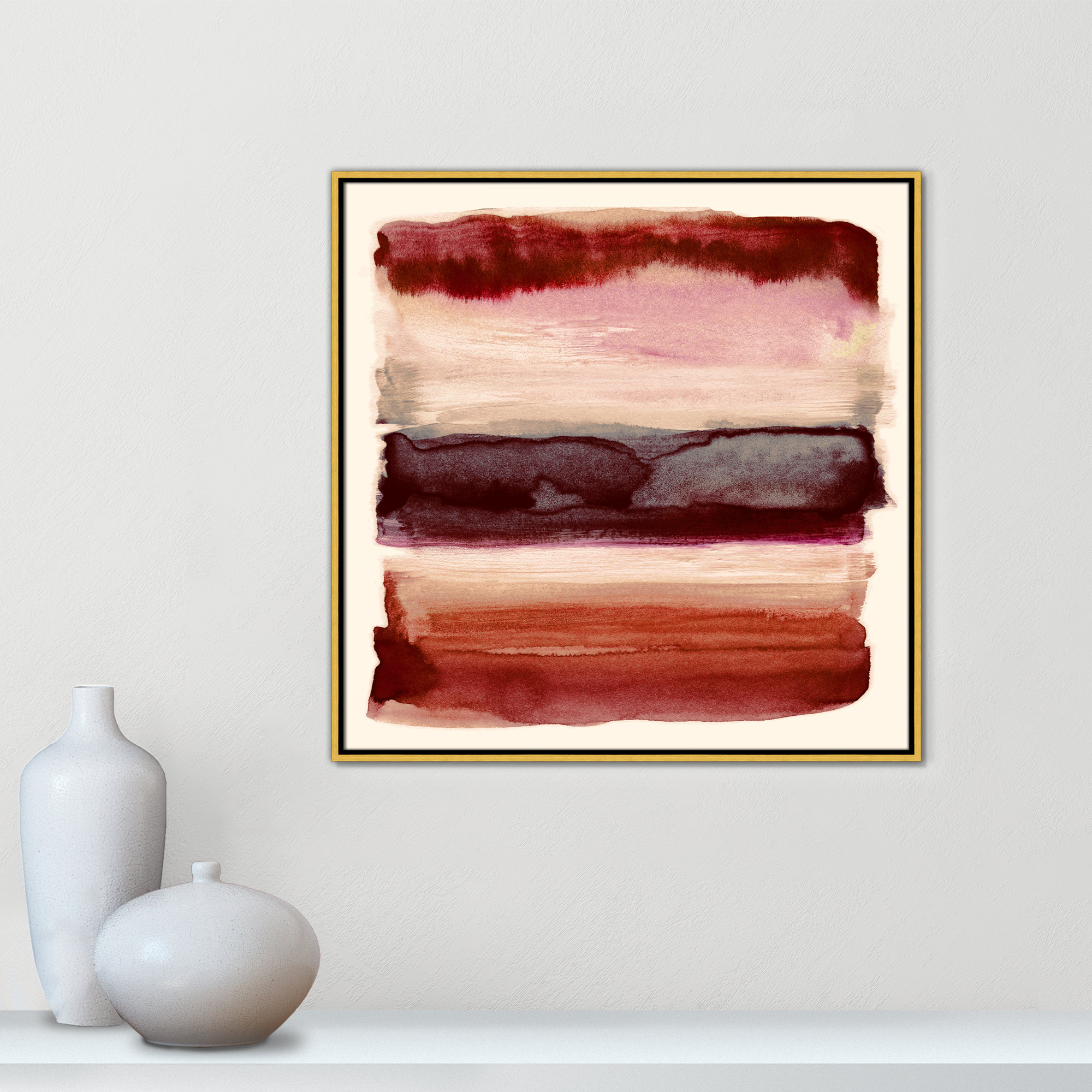 Burgundy Sky II Print by Nan, 31.5" H x 31.5" W, Gold