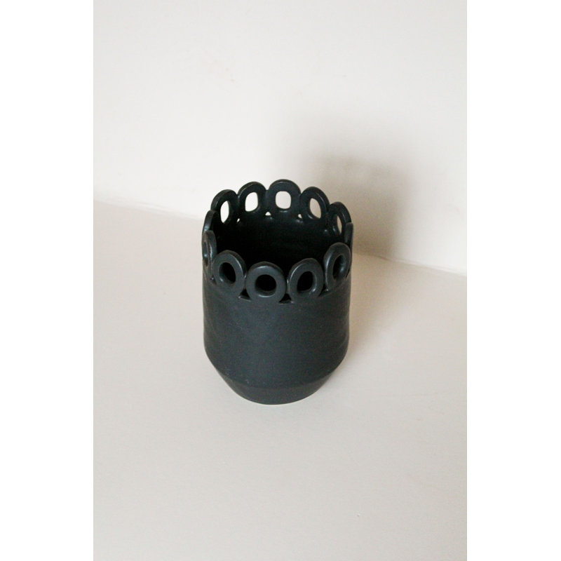 Handmade Ceramic Table Vase, Black