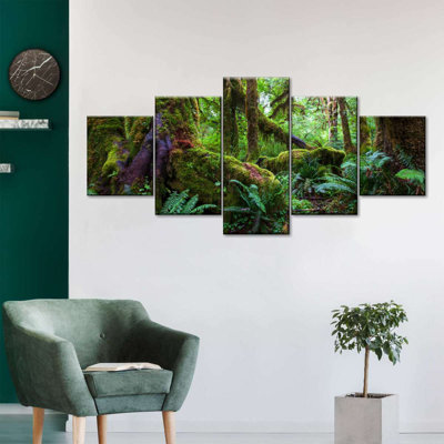 Mossy Rainforest Wall Art, ensemble de 5 reproductions d'art sur toile, ensemble de 5 pièces