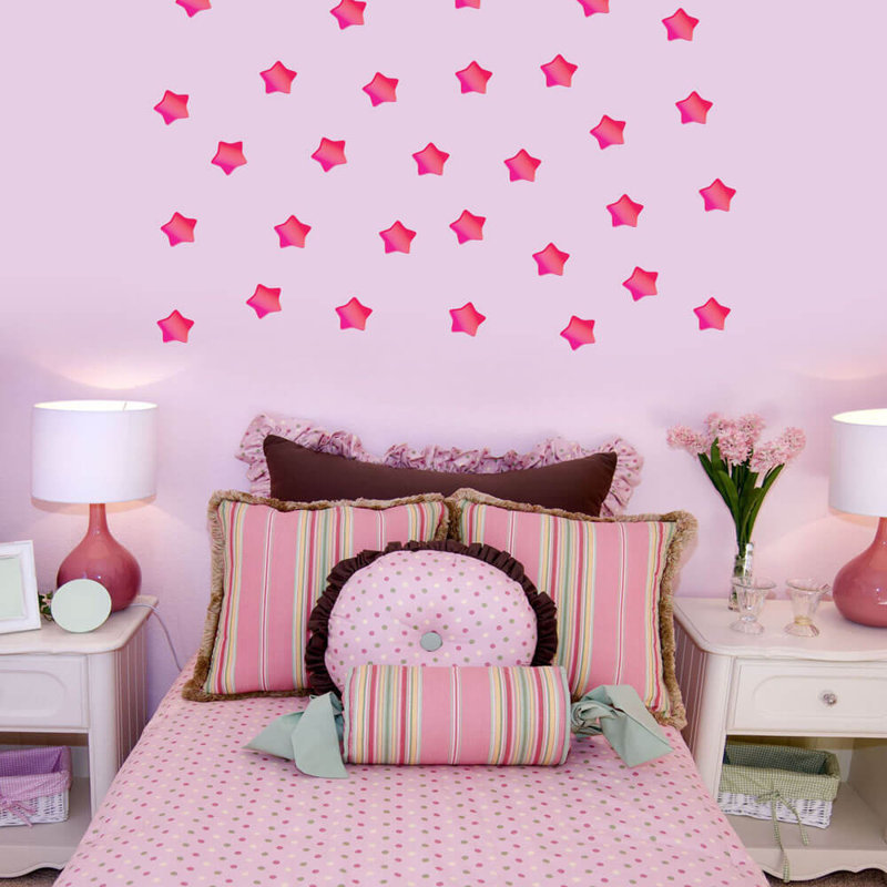 Astrology & Stars Non-Wall Damaging Wall Decal, Pink