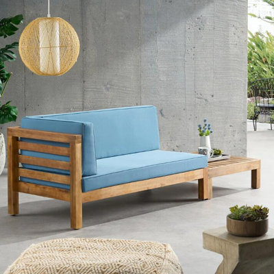 BANC D'ANGLE GAUCHE ET TABLE DE CAFÉ Oana, bleu