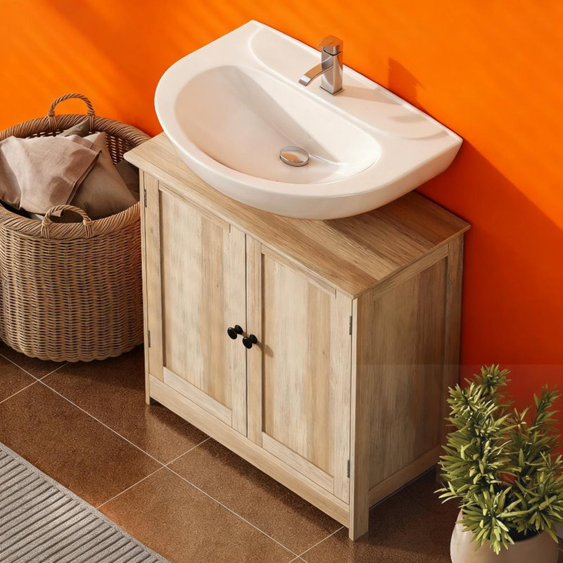 Bathroom Cabinet With 2 Doors, Oak